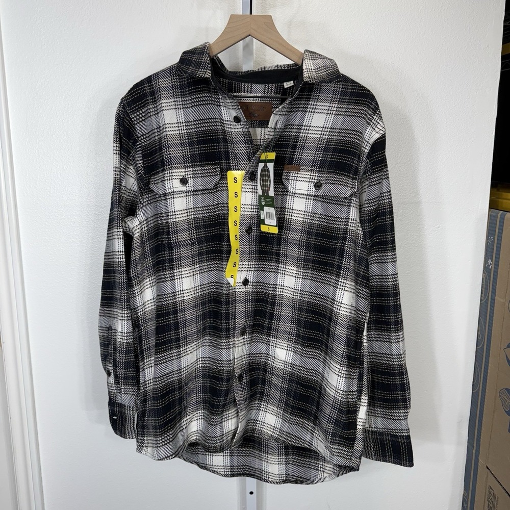 Orvis Classic‎ Collection Heavyweight Flannel Men's S Black White Plaid New NWT